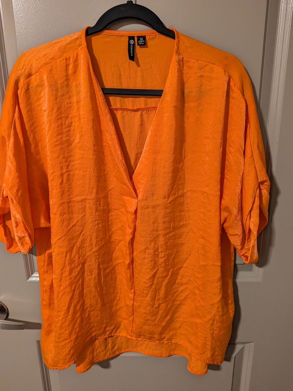Versona Bright Orange V-Neck Tunic Top